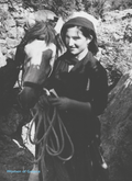 The girl and the horse - Post card