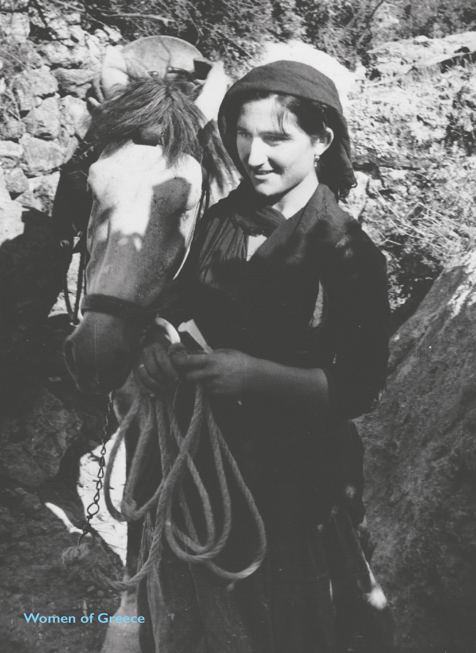 The girl and the horse - Post card